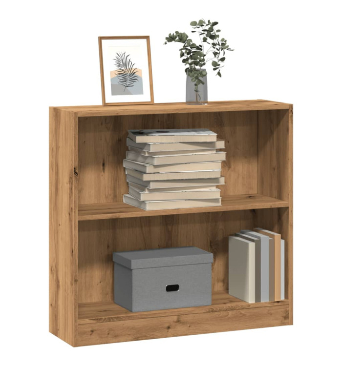 Bibliothèque chêne artisanal 80x24x76 cm bois d'ingénierie | Mobilier & Déco