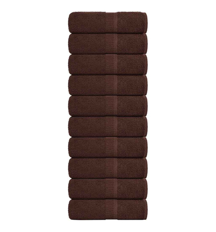 Serviettes d'invité 10 pcs marron 30x50 cm 360 g/m² 100% coton | Mobilier & Déco