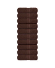 Serviettes d'invité 10 pcs marron 30x50 cm 360 g/m² 100% coton | Mobilier & Déco