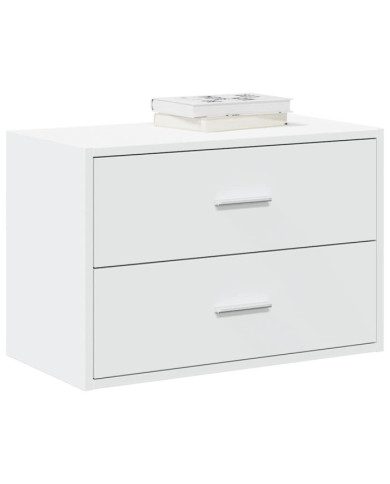 Armoire avec 2 tiroirs blanc 60x31x40 cm bois d'ingénierie | Mobilier & Déco