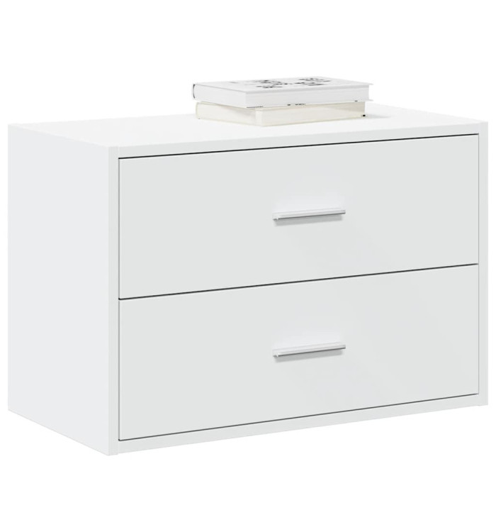 Armoire avec 2 tiroirs blanc 60x31x40 cm bois d'ingénierie | Mobilier & Déco