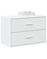Armoire avec 2 tiroirs blanc 60x31x40 cm bois d'ingénierie | Mobilier & Déco