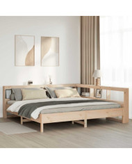Lit bibliothèque sans matelas 180x200 cm bois massif de pin | Mobilier & Déco
