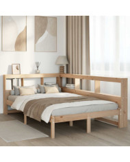 Lit bibliothèque sans matelas 120x190 cm bois de pin massif | Mobilier & Déco