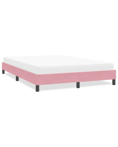 Cadre de lit sans matelas rose 160x210 cm velours | Mobilier & Déco