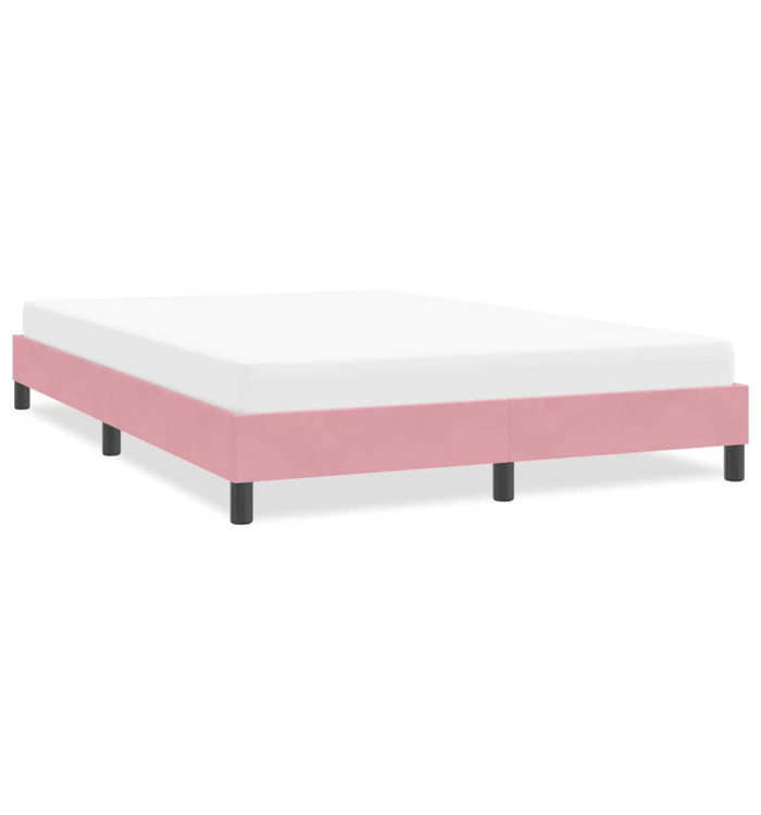 Cadre de lit sans matelas rose 160x210 cm velours | Mobilier & Déco