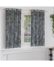 Rideaux en velours 2 pcs avec œillets Gris 175x140 cm | Mobilier & Déco