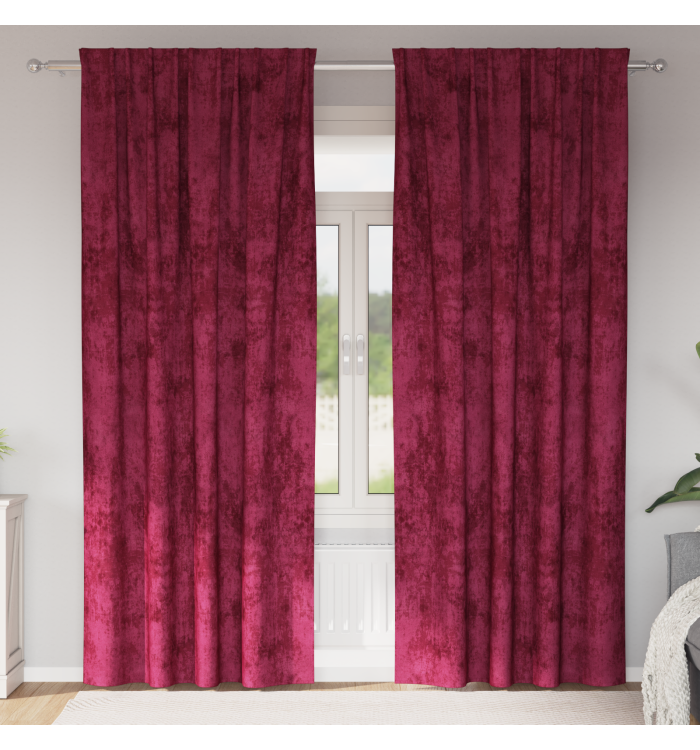 Rideaux en velours 2 pcs avec œillets Bordeaux 225x140 cm | Mobilier & Déco