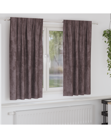 Rideaux en Velours 2 pcs avec œillets Marron 175x140 cm | Mobilier & Déco