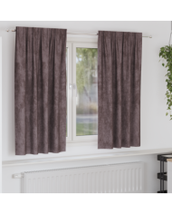 Rideaux en Velours 2 pcs avec œillets Marron 175x140 cm | Mobilier & Déco