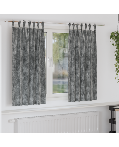 Rideaux en velours 2 pcs avec œillets gris 175x140 cm | Mobilier & Déco