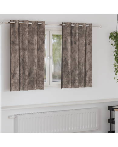 Rideaux 2 pcs avec œillets Cappuccino 140x140 cm | Mobilier & Déco