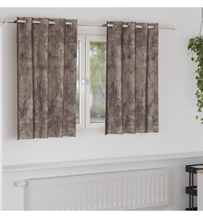 Rideaux 2 pcs avec œillets Cappuccino 140x140 cm | Mobilier & Déco