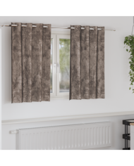 Rideaux 2 pcs avec œillets Cappuccino 140x140 cm | Mobilier & Déco