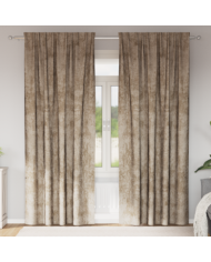 Rideaux en velours 2 pcs avec œillets Champagne 245x140 cm | Mobilier & Déco
