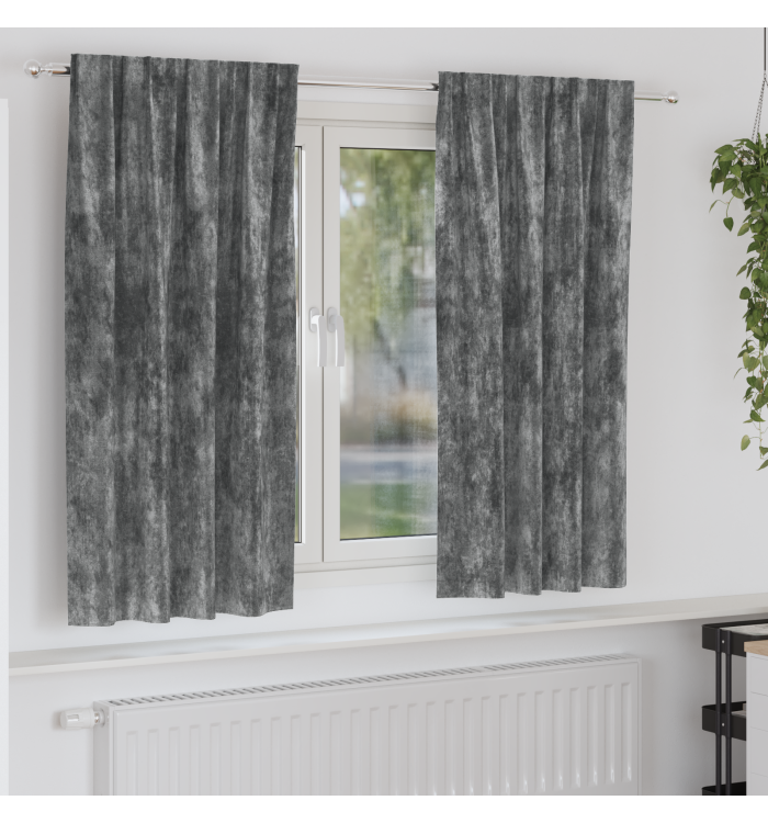 Rideaux 2 pcs avec Œillets Gris 175x140 cm | Mobilier & Déco