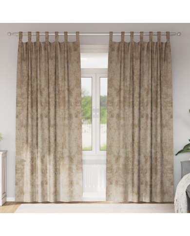 Rideaux en velours 2 pcs avec œillets Champagne 225x140 cm | Mobilier & Déco
