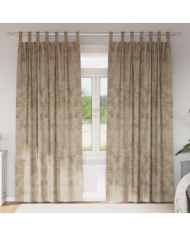 Rideaux en velours 2 pcs avec œillets Champagne 225x140 cm | Mobilier & Déco