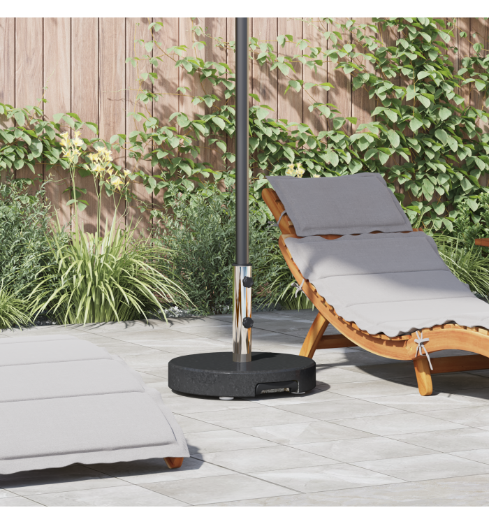 Base de parasol avec roulettes avec poignée Granit Noir 29 kg Ronde | Mobilier & Déco