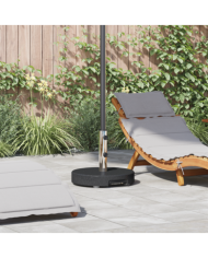 Base de parasol avec roulettes avec poignée Granit Noir 29 kg Ronde | Mobilier & Déco