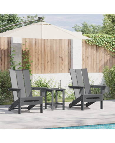Chaises Adirondack pliables 2 pcs Gris clair 74,5x80,5x90 cm HDPE | Mobilier & Déco