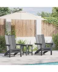 Chaises Adirondack pliables 2 pcs Gris clair 74,5x80,5x90 cm HDPE | Mobilier & Déco