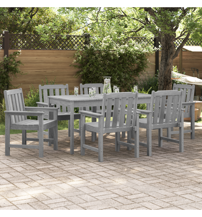 Chaises de Salle à Manger de Jardin 6 pcs Gris clair 65.5x55.5x88 cm HDPE | Mobilier & Déco
