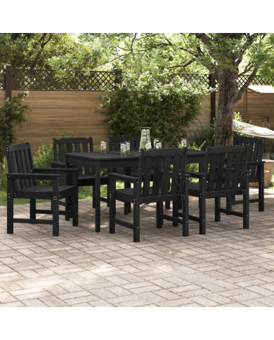 Chaises de salle à manger jardin 6 pcs noires 65,5x55,5x88 cm HDPE | Mobilier & Déco