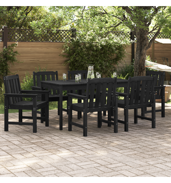 Chaises de salle à manger jardin 6 pcs noires 65,5x55,5x88 cm HDPE | Mobilier & Déco