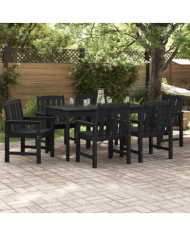 Chaises de salle à manger jardin 6 pcs noires 65,5x55,5x88 cm HDPE | Mobilier & Déco