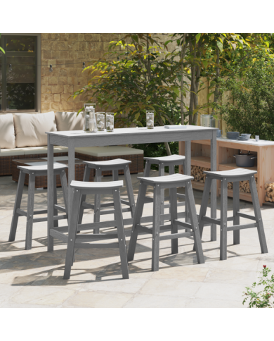 Tabourets de bar 9 pcs Gris clair HDPE | Mobilier & Déco