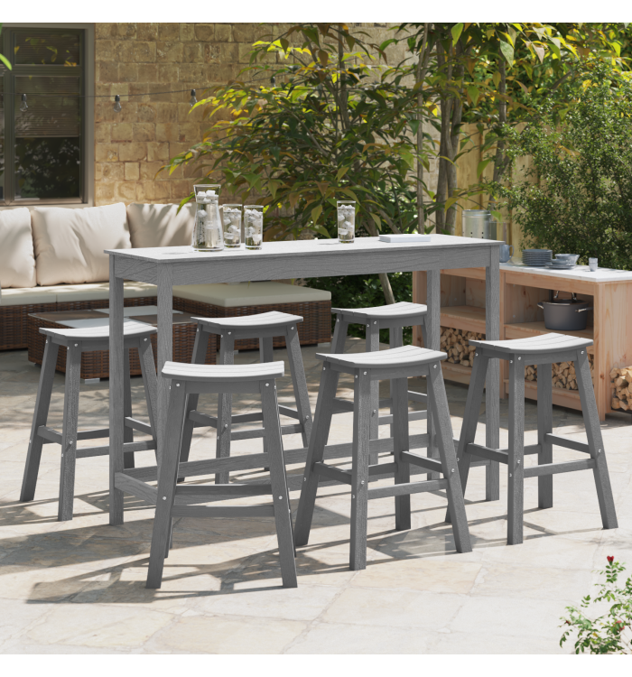 Tabourets de bar 9 pcs Gris clair HDPE | Mobilier & Déco