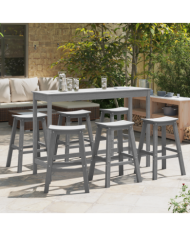 Tabourets de bar 9 pcs Gris clair HDPE | Mobilier & Déco
