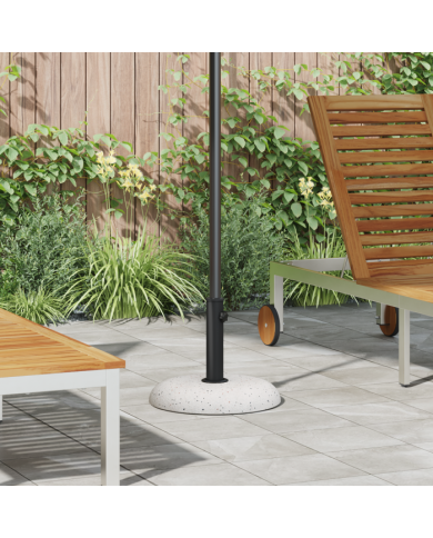 Base de parasol pour poteaux de 37/42/52/58mm en béton blanc 20 kg | Mobilier & Déco