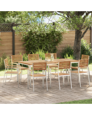Chaises de jardin empilables 8 pcs 54.5x56x89 cm en bois massif de teck | Mobilier & Déco