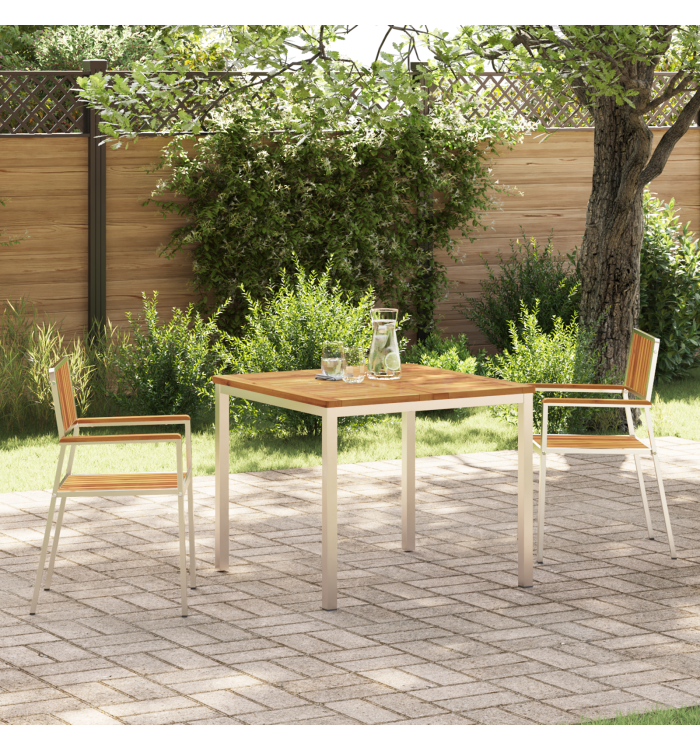 Ensemble de salle à manger jardin 3 pièces en bois acacia massif | Mobilier & Déco