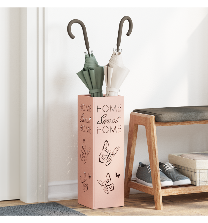 Porte-parapluies Rose Métal Moyenne Décorations | Mobilier & Déco