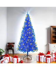 Arbre de Noël artificiel avec 300 LED bleu 180 cm PVC | Mobilier & Déco