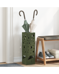 Porte-parapluies Vert Olive Métal Moyen Incrustations Décoratives | Mobilier & Déco