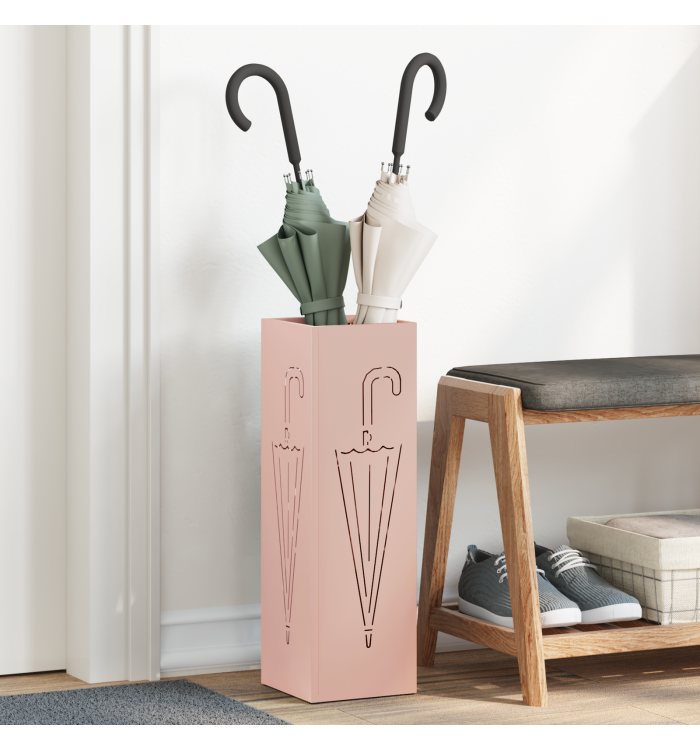 Porte-parapluies Rose Métal Moyen Rectangulaire Moderne | Mobilier & Déco