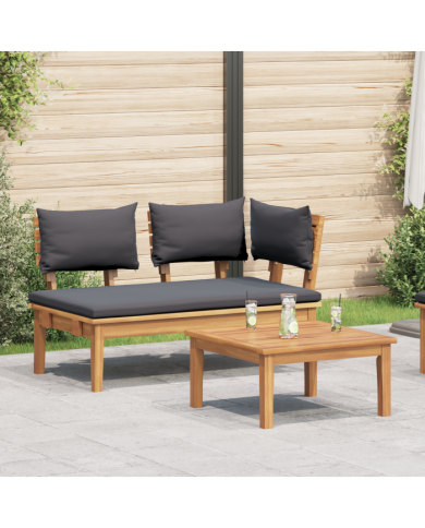 Ensemble de banc de jardin en bois massif de teck, 2 pièces | Mobilier & Déco