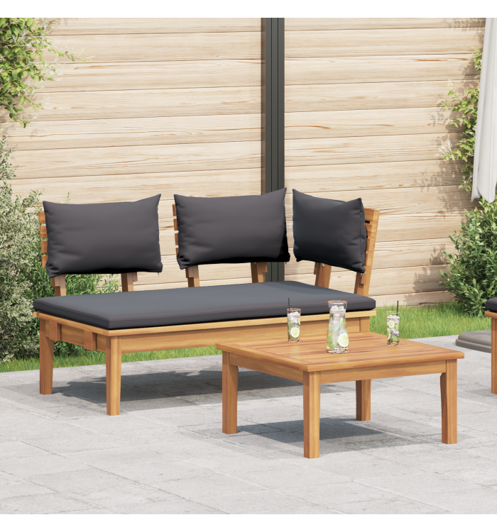 Ensemble de banc de jardin en bois massif de teck, 2 pièces | Mobilier & Déco