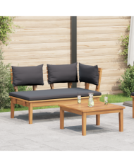 Ensemble de banc de jardin en bois massif de teck, 2 pièces | Mobilier & Déco