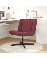 Chaise Pivotante Rouge vin Tissu polyester avec base en métal | Mobilier & Déco