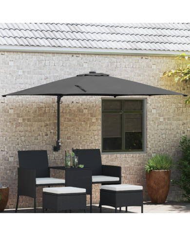Parasol d'extérieur Anthracite Polyester, Acier revêtu de poudre | Mobilier & Déco