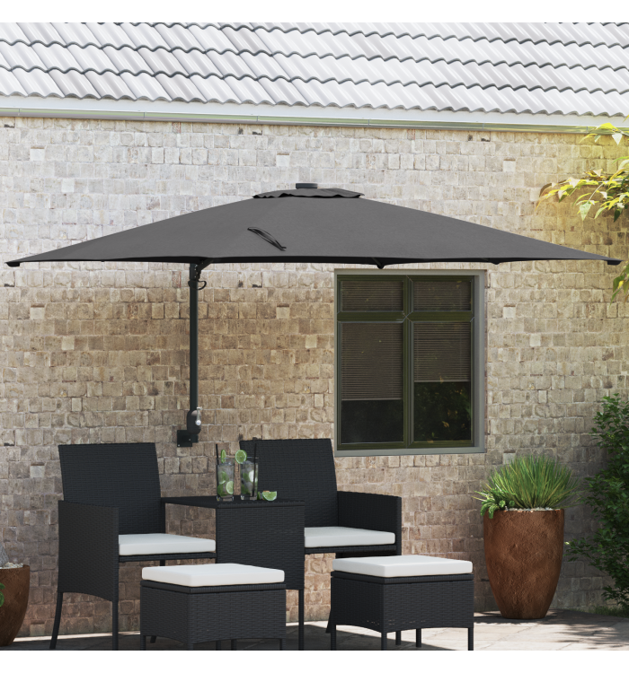 Parasol d'extérieur Anthracite Polyester, Acier revêtu de poudre | Mobilier & Déco