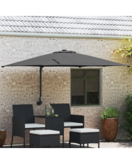 Parasol d'extérieur Anthracite Polyester, Acier revêtu de poudre | Mobilier & Déco