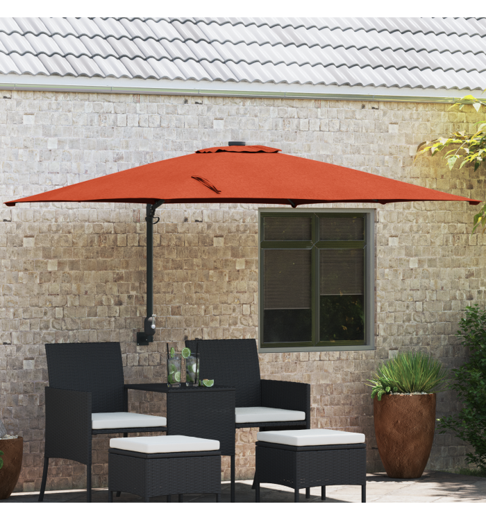 Parasol déporté Terracotta Polyester Grand Réglable | Mobilier & Déco