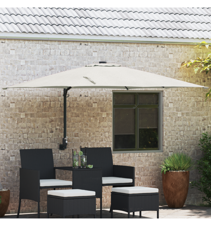 Parasol de Patio Sable Polyester, Aluminium Grand Pliable | Mobilier & Déco