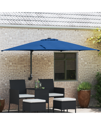 Parasol de Terrasse Bleu Azur Acier, Polyester Grand Réglable | Mobilier & Déco